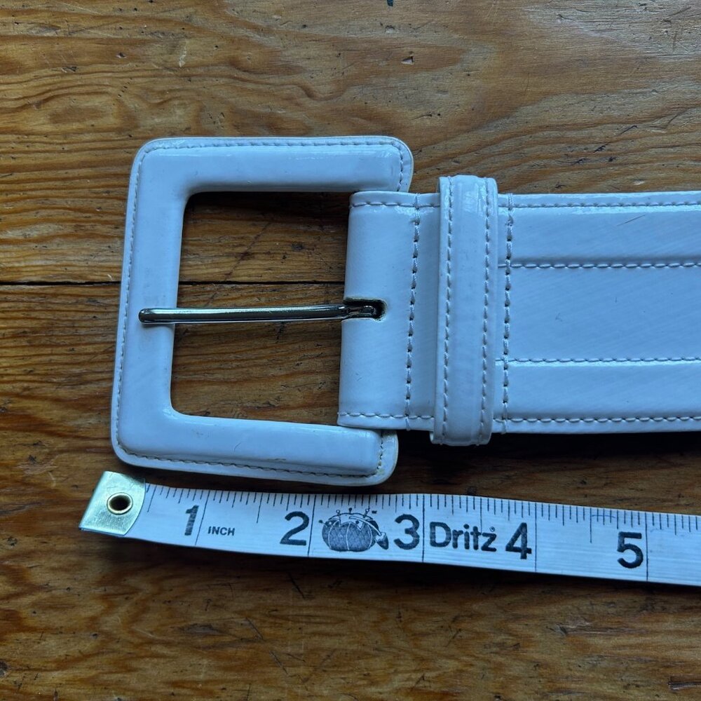 ACCEPTING ALL REASONABLE OFFERS! Ralph Lauren White Wide Leather Waist Belt - Picture 5 of 13